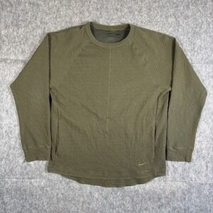 Nike Yoga Dri Fit Textured Long Sleeve Top Men's Medium Green DV9879